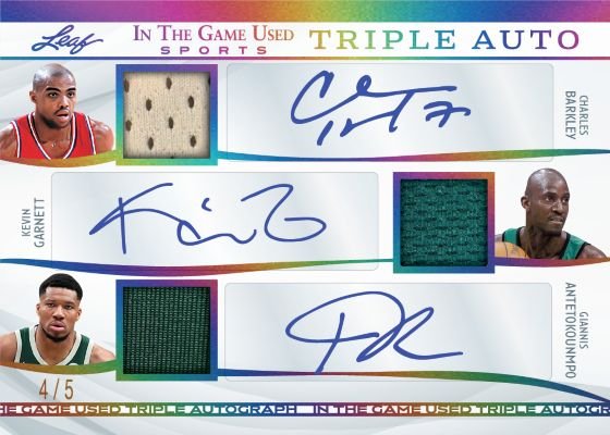 In The Game Used Dual Auto — 2025 Leaf In The Game Used Multi-Sport