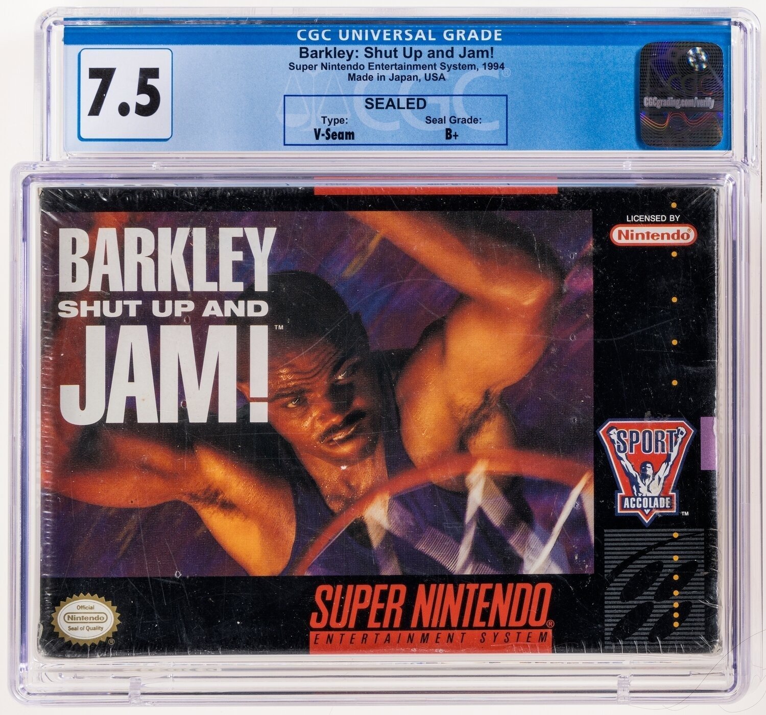 Barkley Shut Up and Jam! Super Nintendo (SNES): PSA Pop Report + Loose / CIB / Sealed Prices 2026
