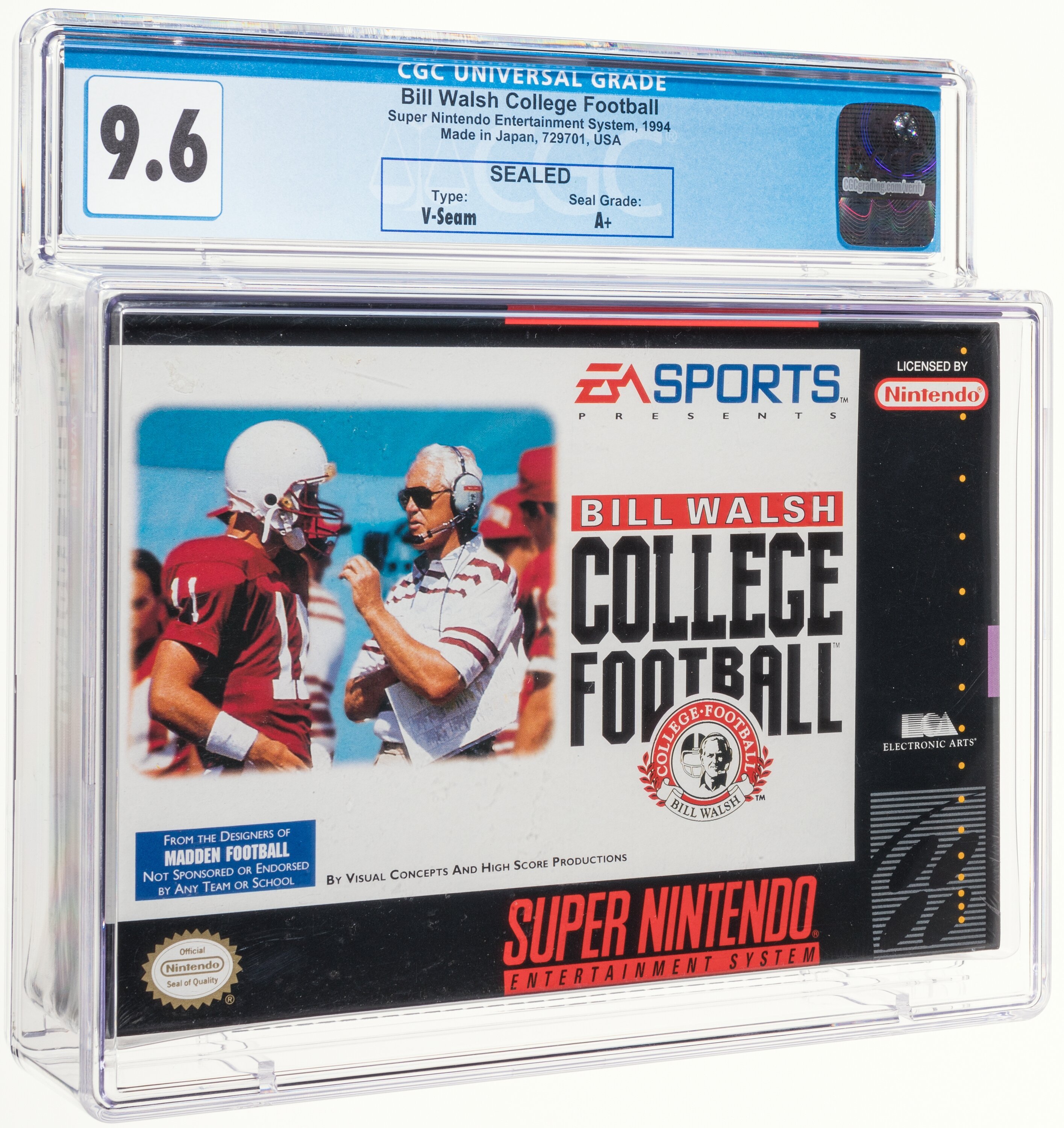 Bill Walsh College Football Super Nintendo (SNES): PSA Pop Report + Loose / CIB / Sealed Prices 2026