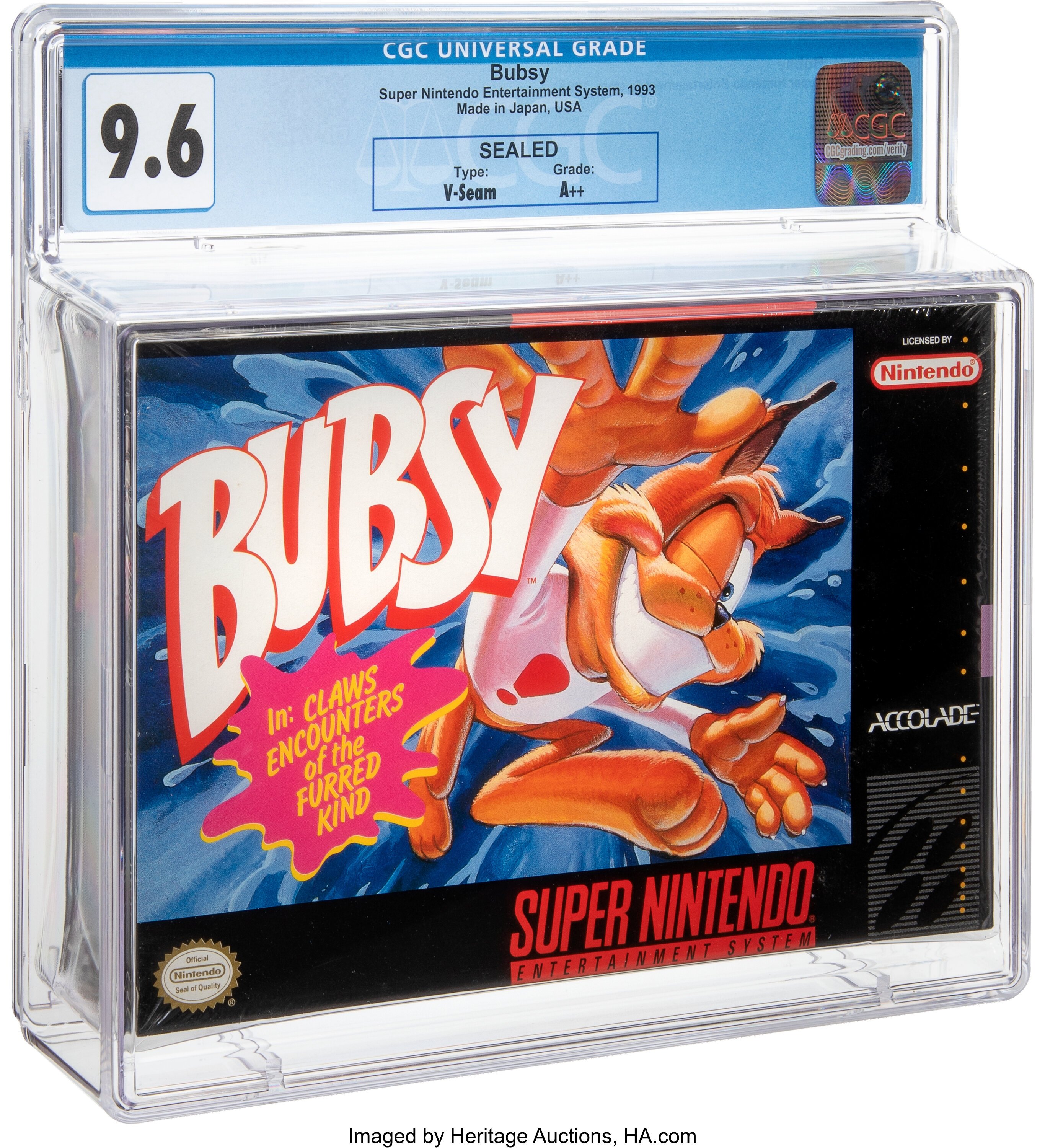 Bubsy in Claws Encounters of the Furred Kind Super Nintendo (SNES): PSA Pop Report + Loose / CIB / Sealed Prices 2026