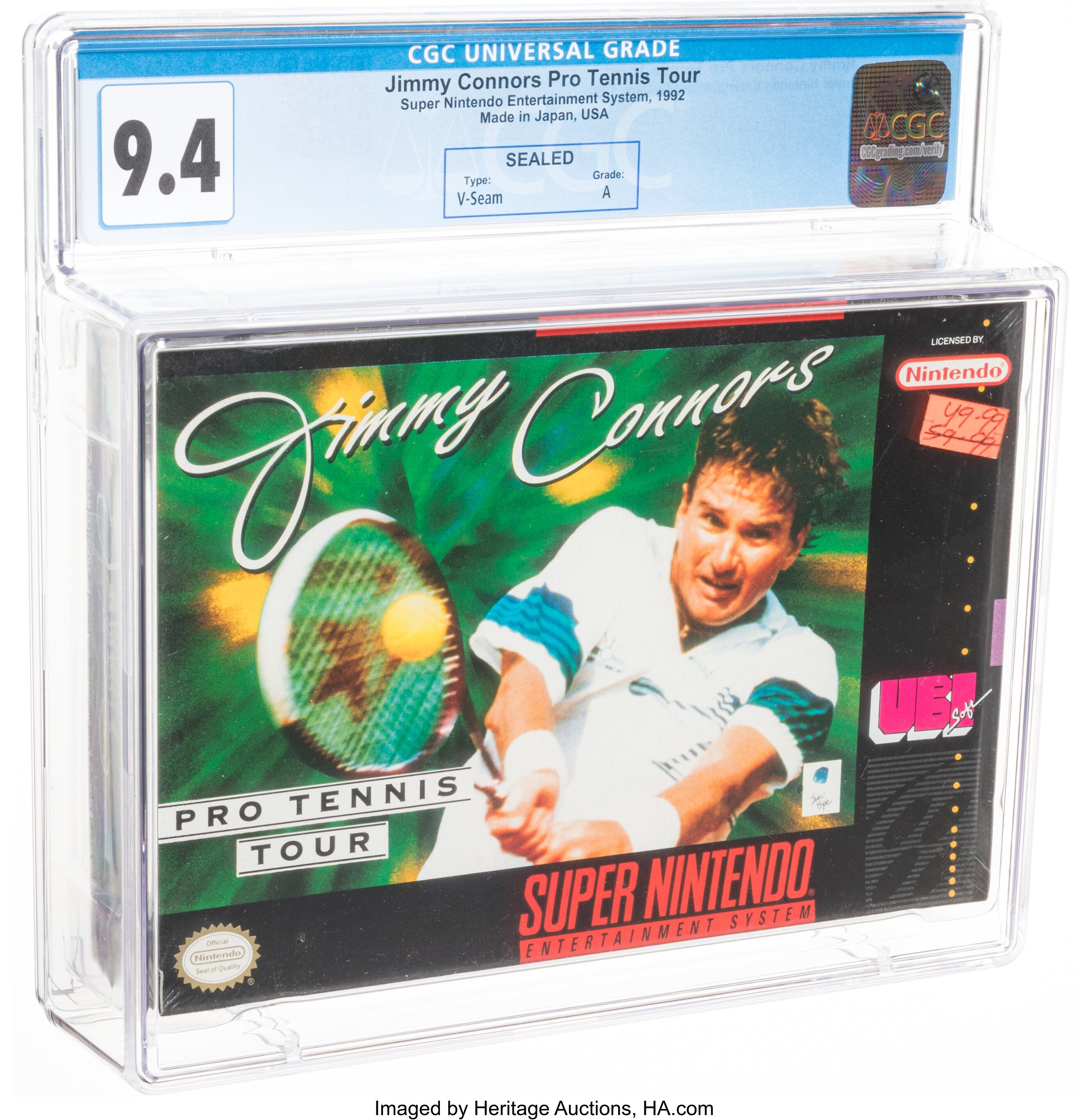 Jimmy Connors Pro Tennis Tour Super Nintendo (SNES): PSA Pop Report + Loose / CIB / Sealed Prices 2026