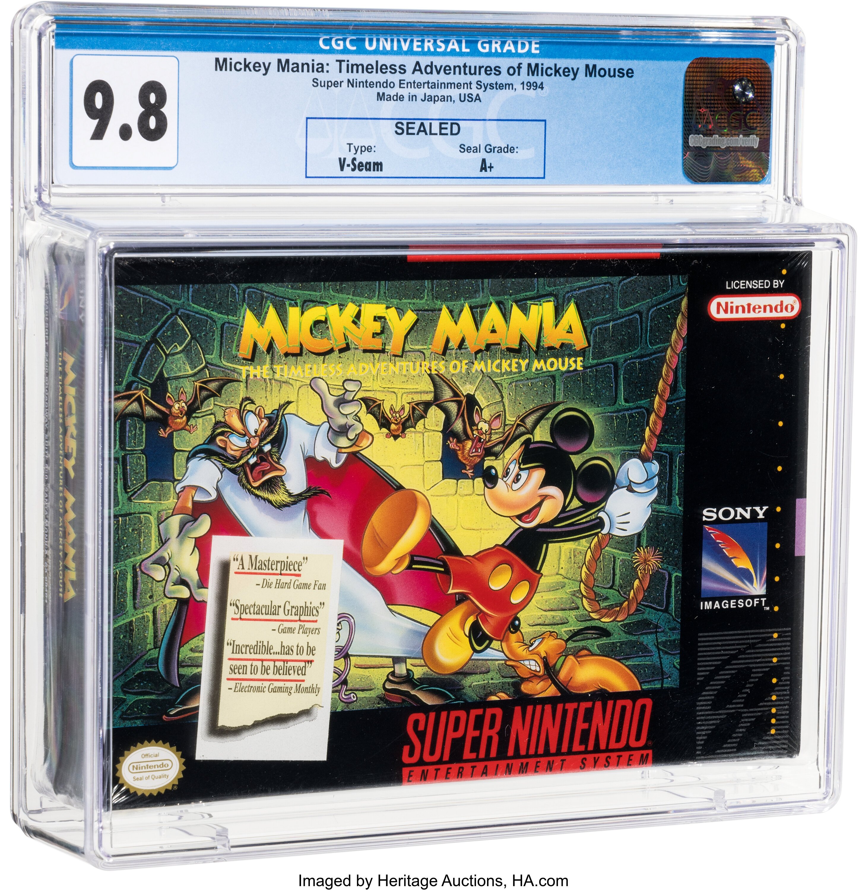 Mickey Mania: The Timeless Adventures of Mickey Mouse Super Nintendo (SNES): PSA Pop Report + Loose / CIB / Sealed Prices 2026